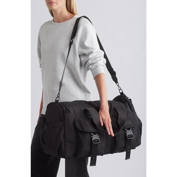 NEW PAJAR CANADA Black Nylon Ripstop Parachute Duffle Travel Bag Weekender Gym - Picture 5 of 15